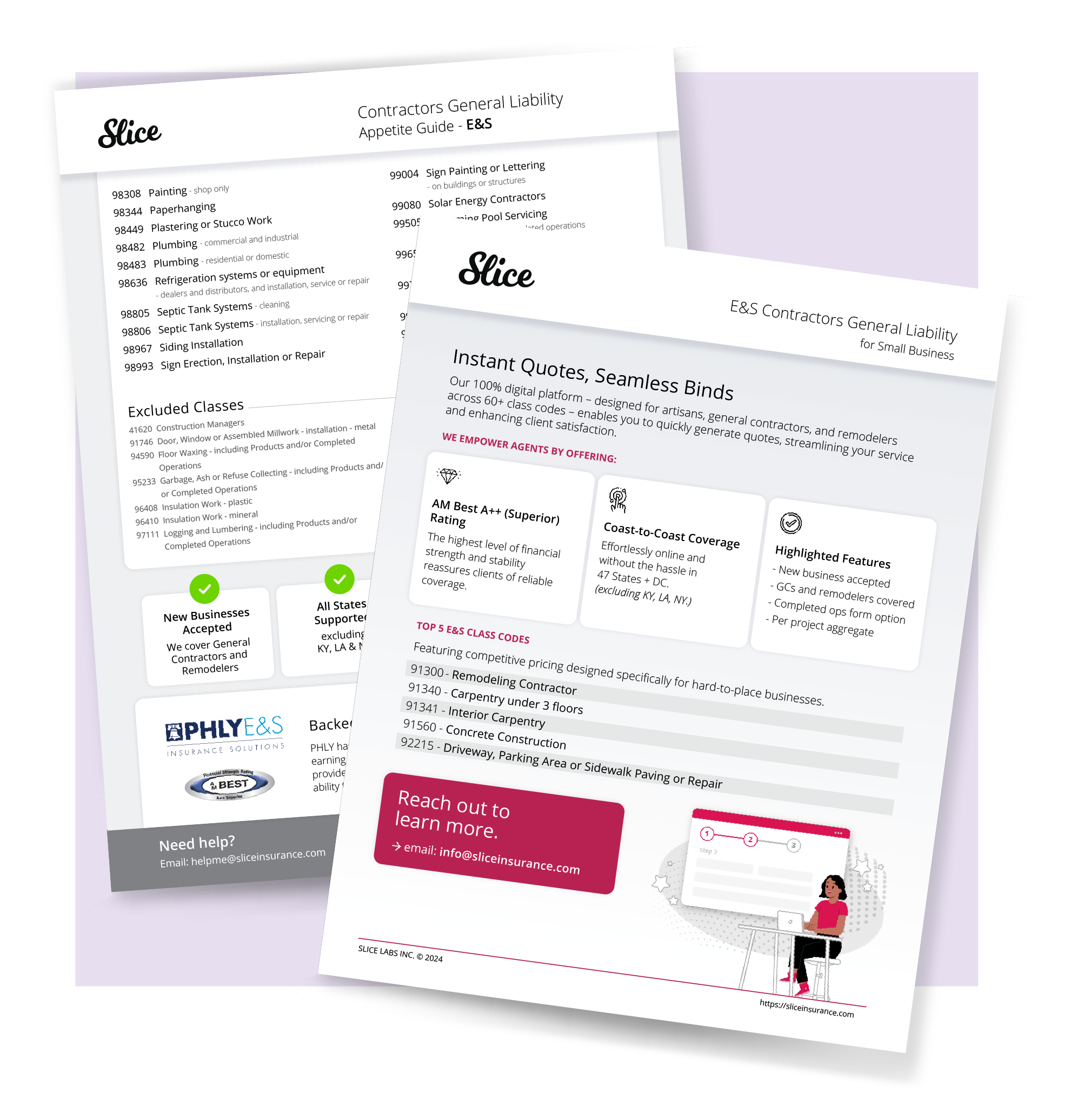 Slice Contractors GL app guide and fact sheet